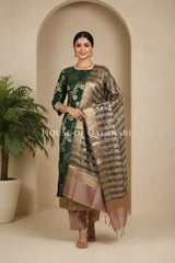 Cotton Silk blend Dress Material front pose