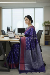 mulmul cotton patola saree 0437 office pose