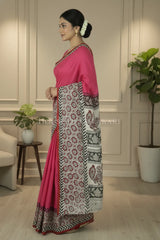 chennuri silk kalamkari saree 0450 side pose