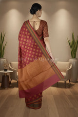 mulmul cotton patola saree 0420 back pose