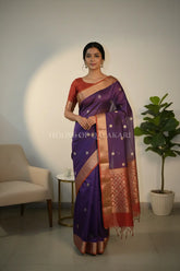 chanderi cotton saree front pose