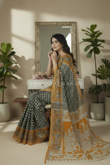 cotton kalamkari saree 0454 side pose