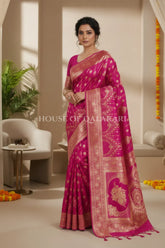 Double Katan Silk Saree front pose