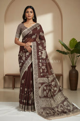 cotton kalamkari saree 0457 front pose