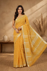 linen cotton saree 487 front pose