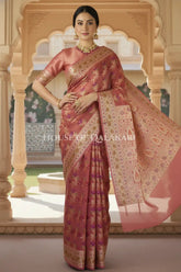 Khaddi Georget Silk Saree Dramatic Pose