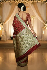 Satan Silk Saree back pose
