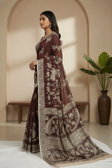 cotton kalamkari saree 0457 side pose