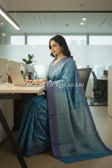mulmul cotton patola saree office pose