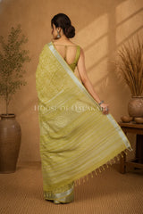linen cotton saree 493 back pose