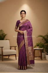 chiniya pure silk saree front pose