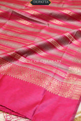 Banarasi Cotton Silk blend Unstitched Dress Material in Pink and with gol buti( Polka dots) inspired work – dupatta