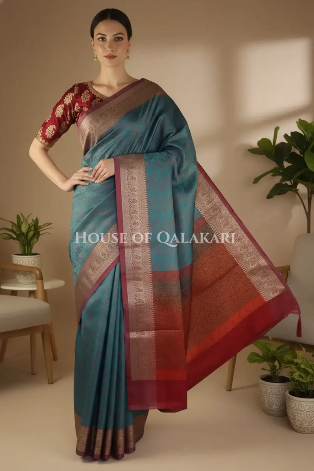 Tanchui Cotton Saree front pose