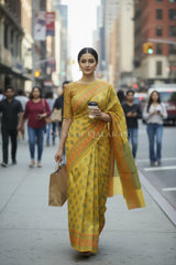 mulmul cotton patola saree 0419 outdoor pose