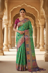 georget silk saree front pose