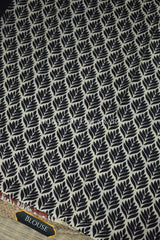 Black & Rust Bagru Mulmul Cotton Saree with Off-White Paisley Motifs