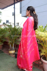 Banarasi Cotton Sarees with Zari Border and subtle pallu in Pink