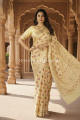 Khaddi Georget Silk Saree Dramatic Pose