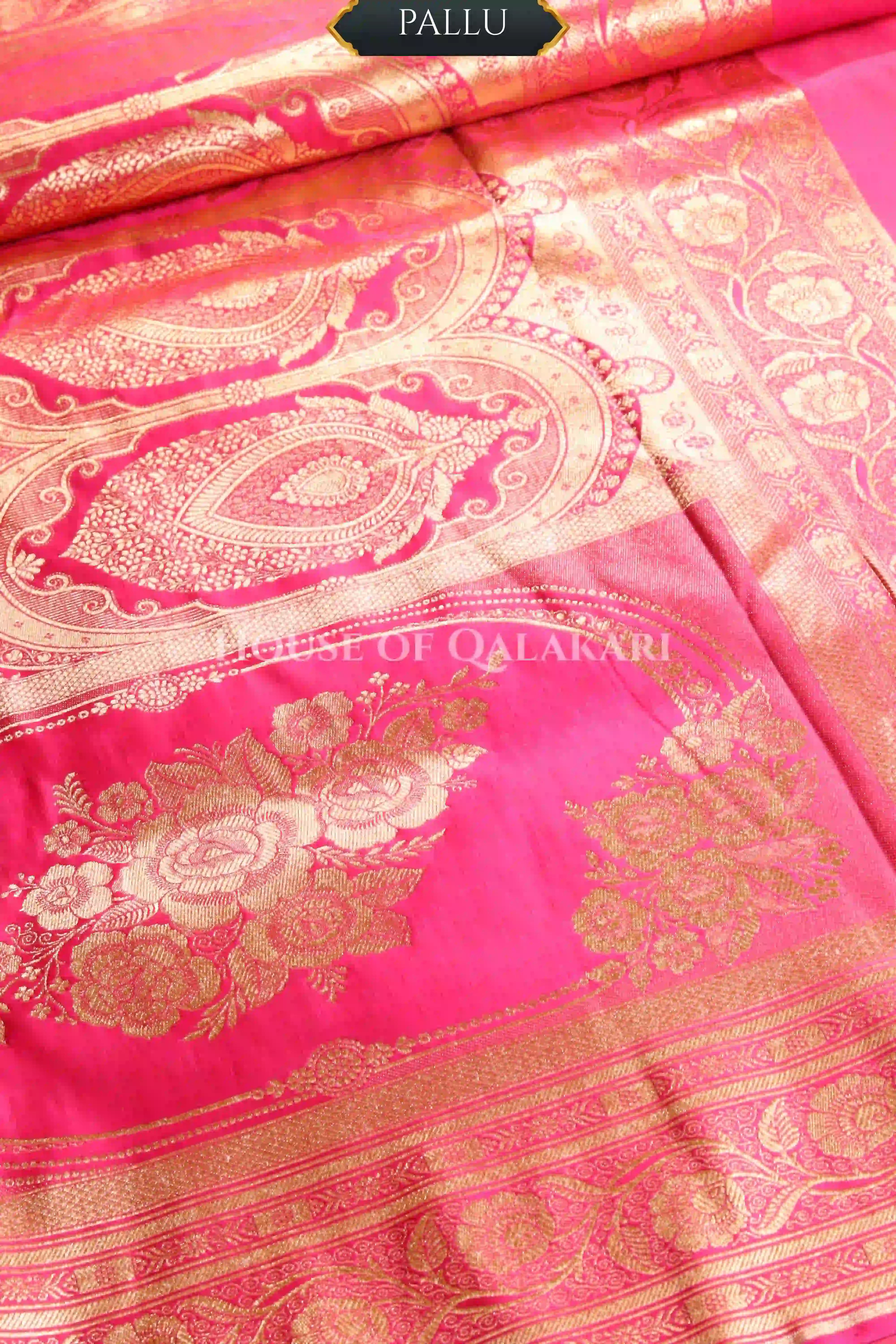 Double Katan Silk Saree pallu
