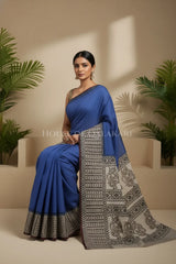 chennuri silk kalamkari saree 0445 sitting pose