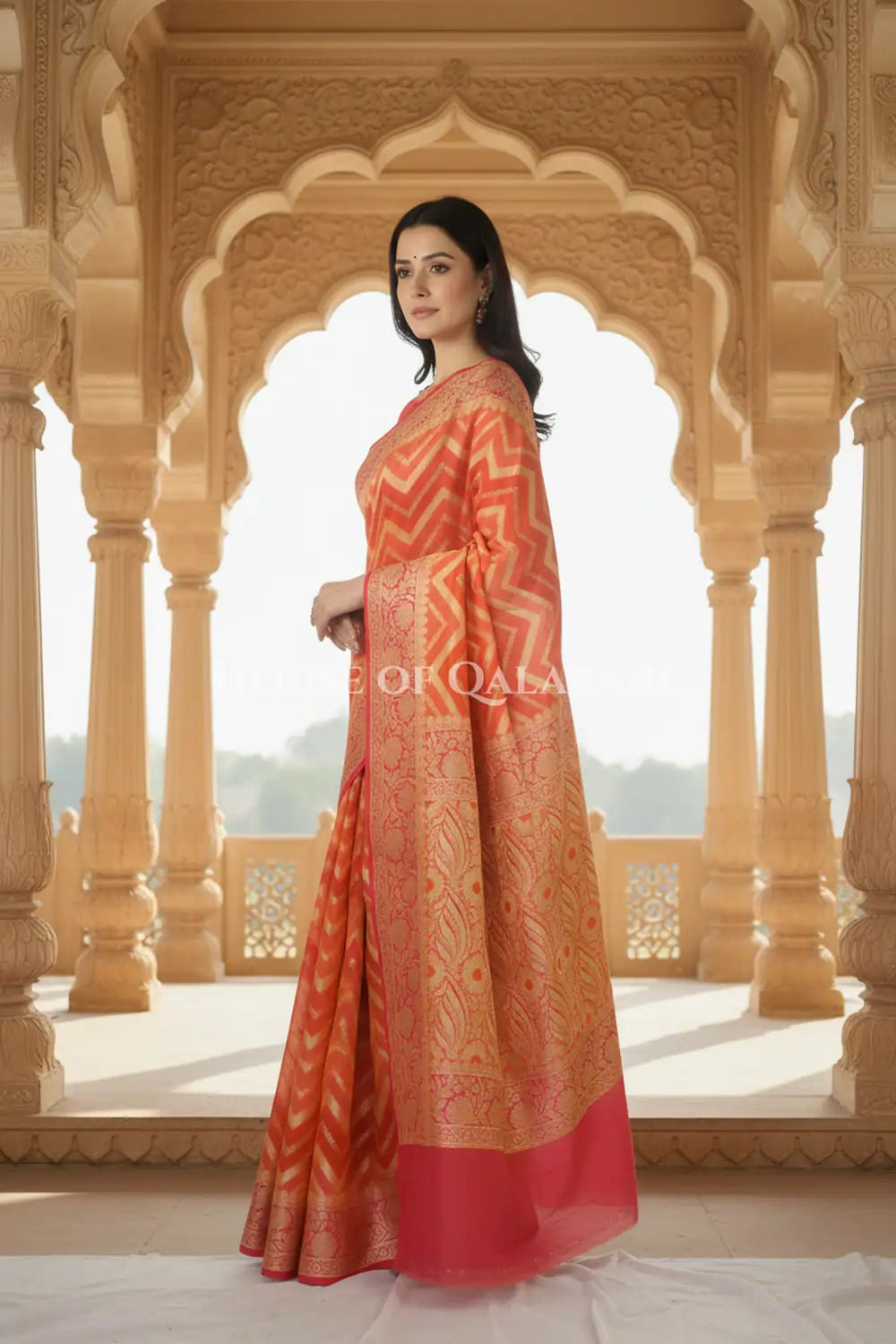 Khaddi Georget Silk Saree Side Pose