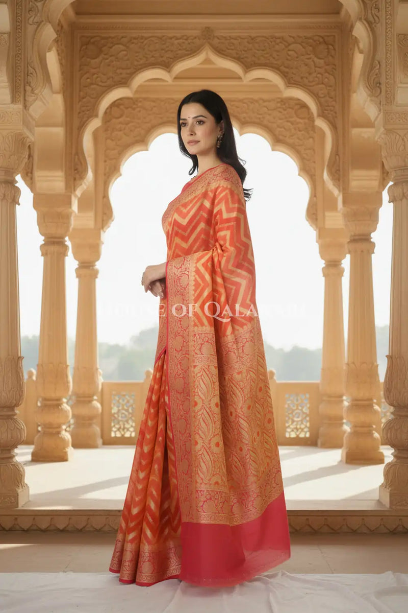 Khaddi Georget Silk Saree Side Pose