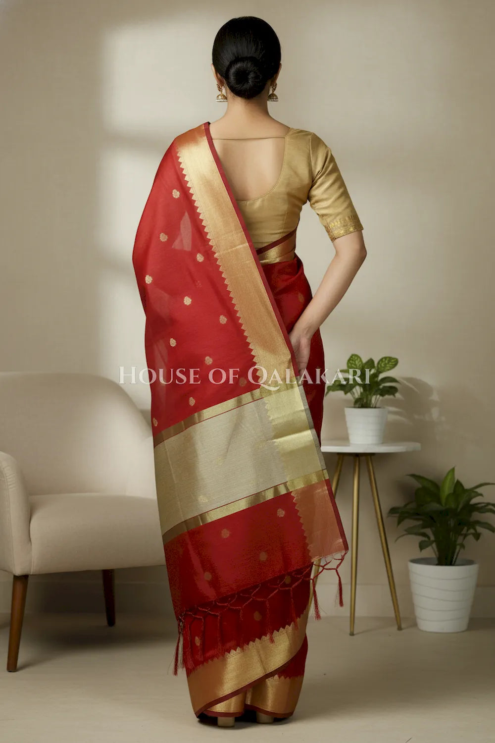 cotton saree 0347 back pose