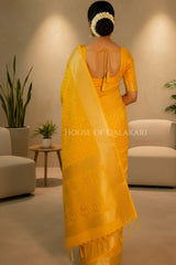 monga pure silk saree back pose