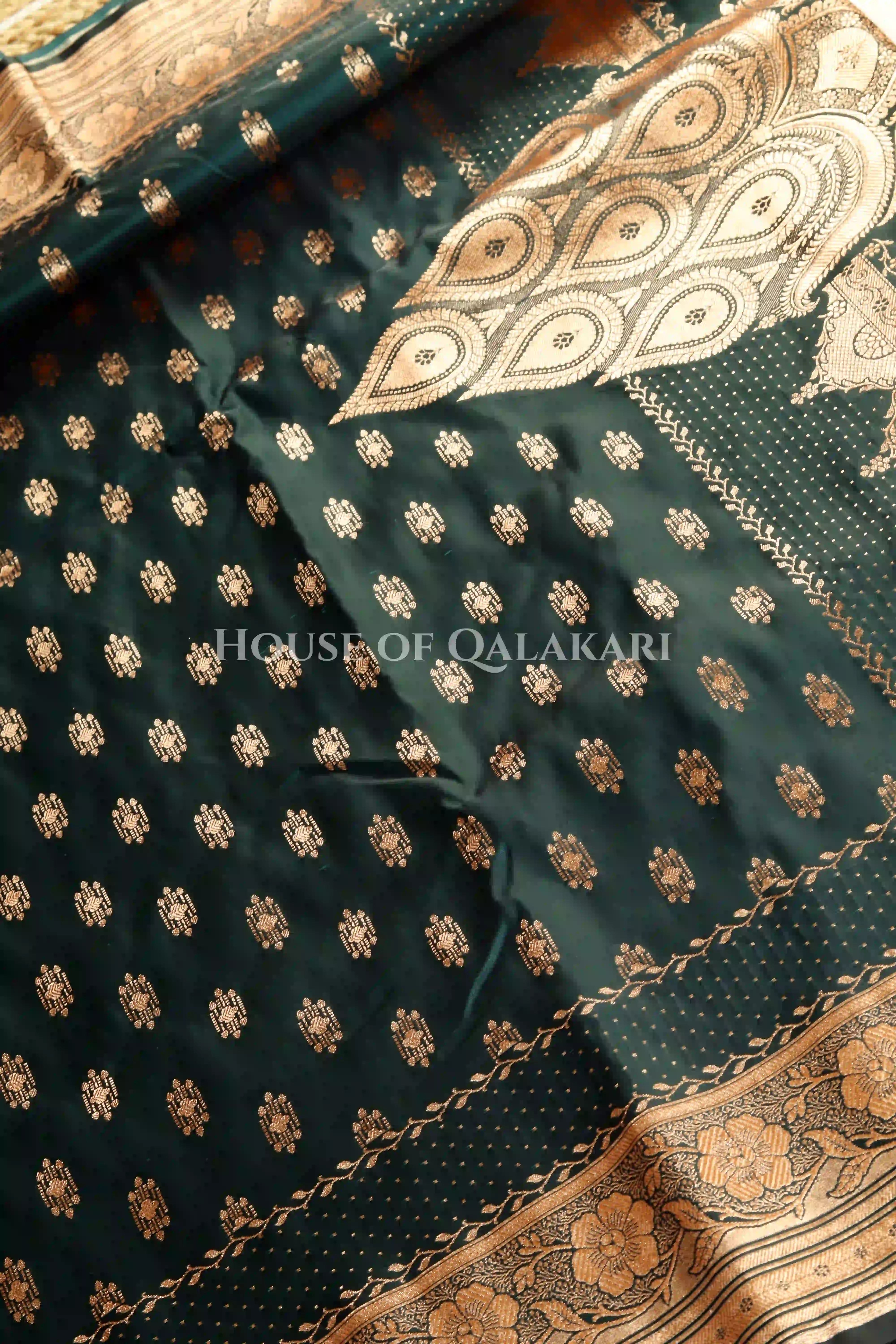 Double Katan Silk Saree body