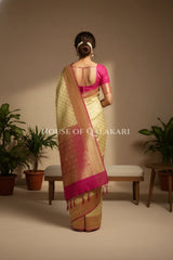 Upadda soft silk Saree back pose
