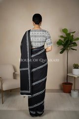 mulmul cotton bagru saree 405 back pose