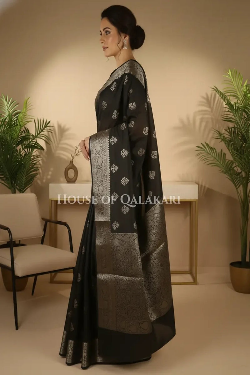 Monga Silk Saree side pose