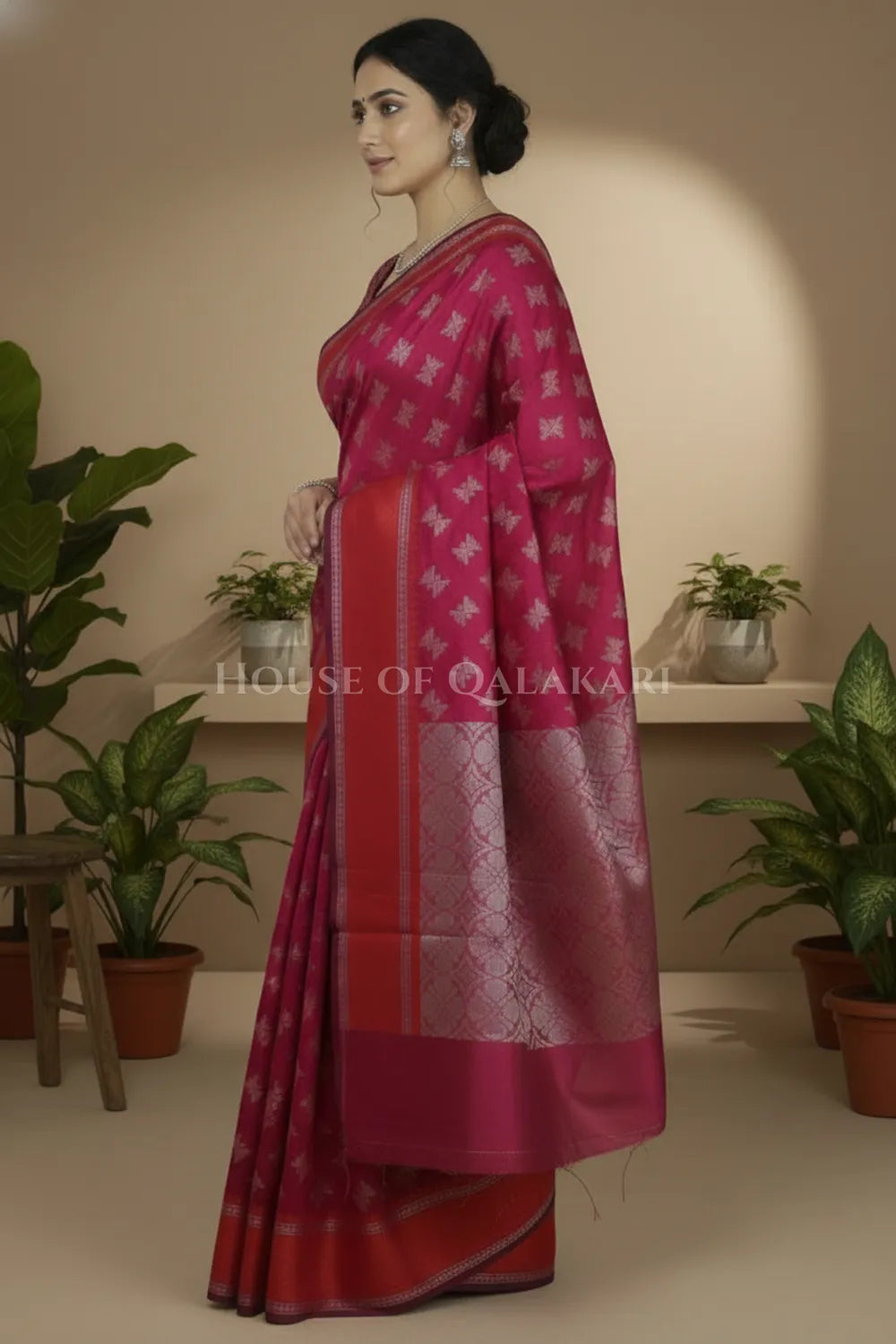 mulmul cotton patola saree 0435 side pose