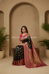 Katan Silk Saree sitting pose