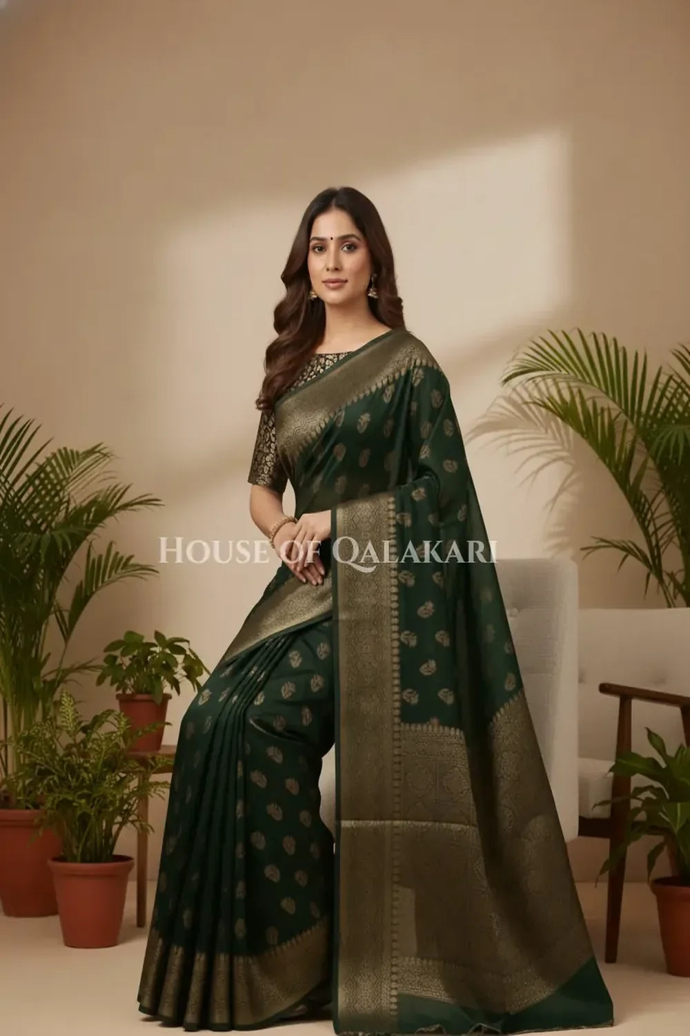 Cotton Saree sitting pose