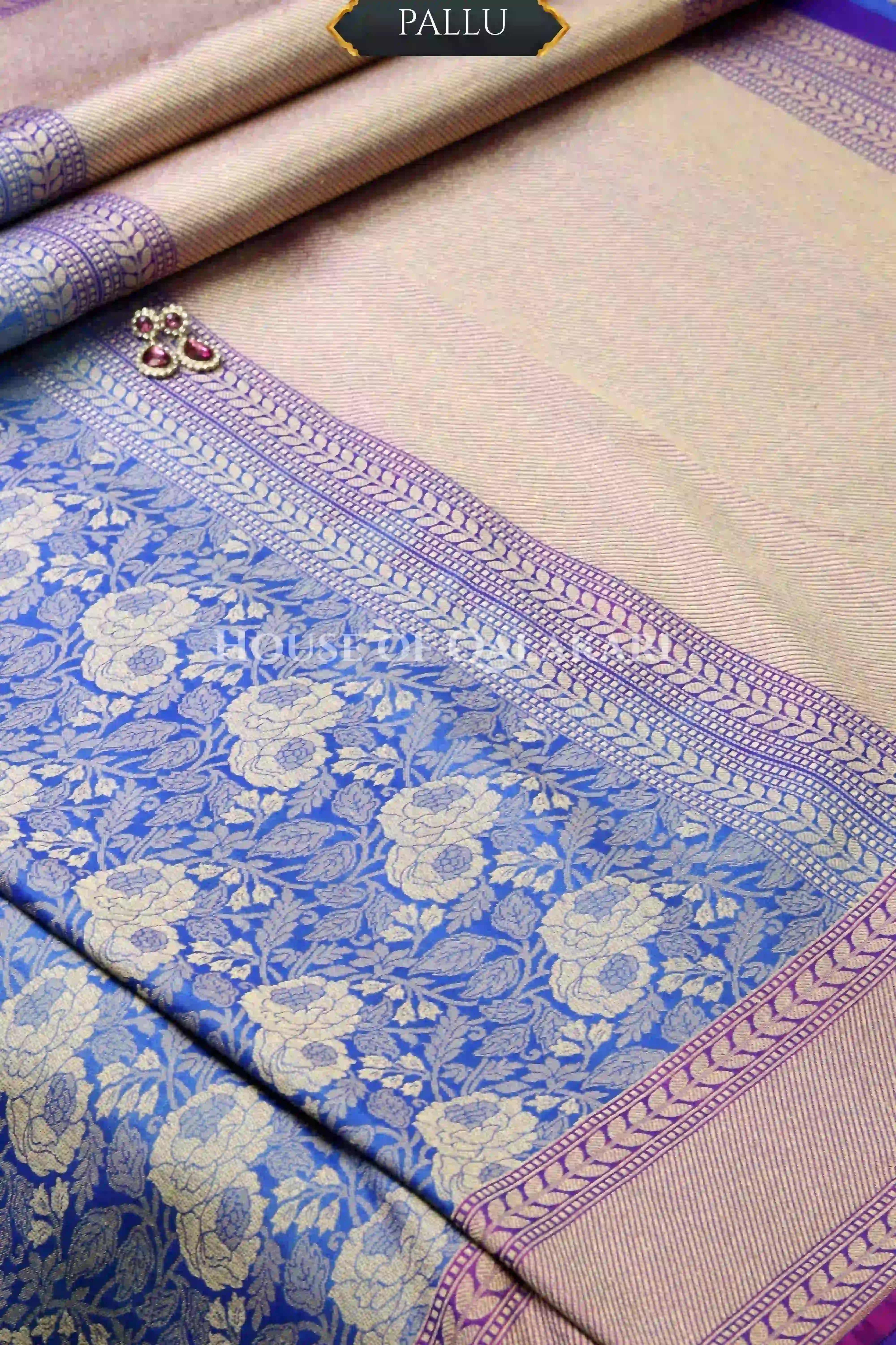 georget silk saree pallu