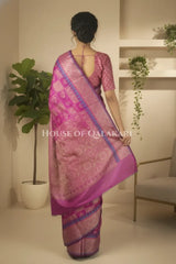 Mulmul cotton patola Saree back pose