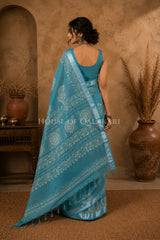 linen cotton saree 497 back pose