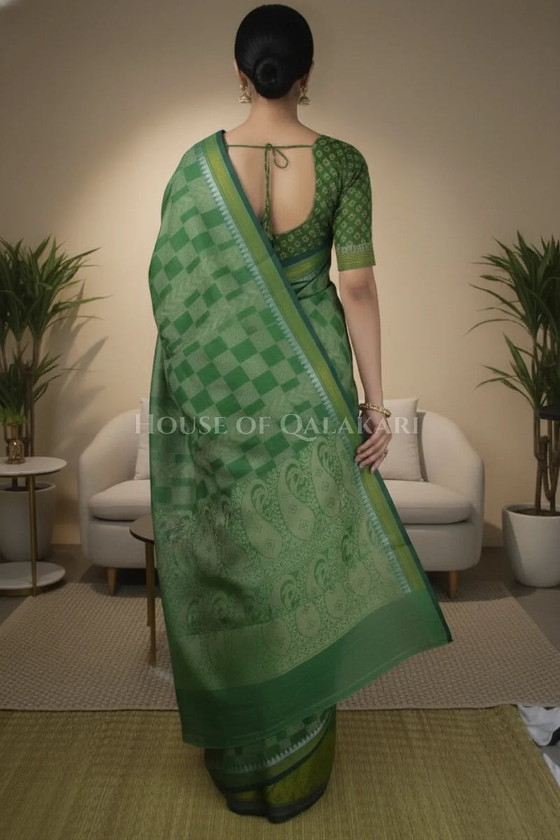 mulmul cotton patola saree 0432 back pose