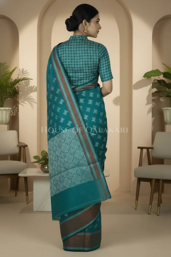 mulmul cotton patola saree 0436 back pose