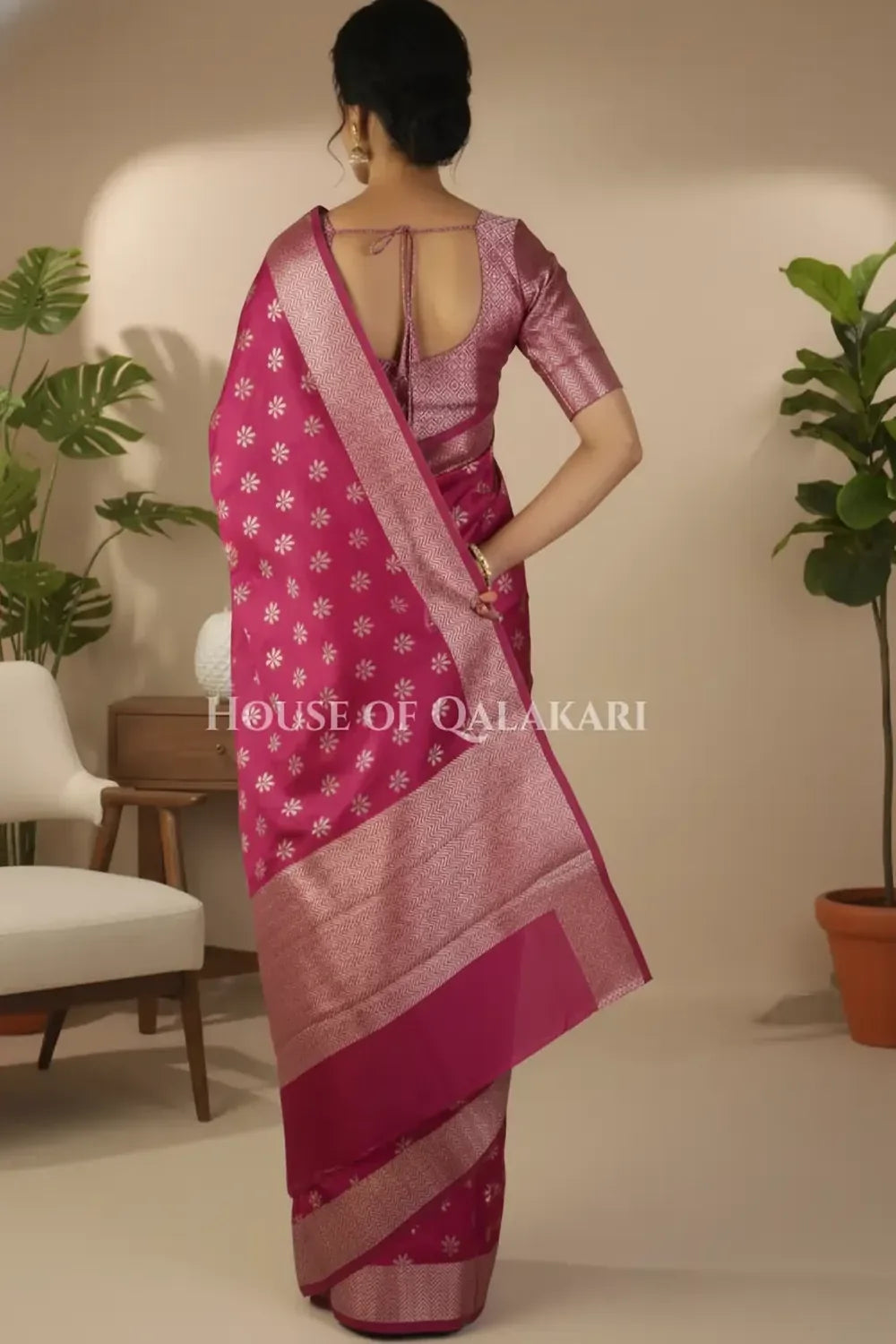 Cotton Saree back pose
