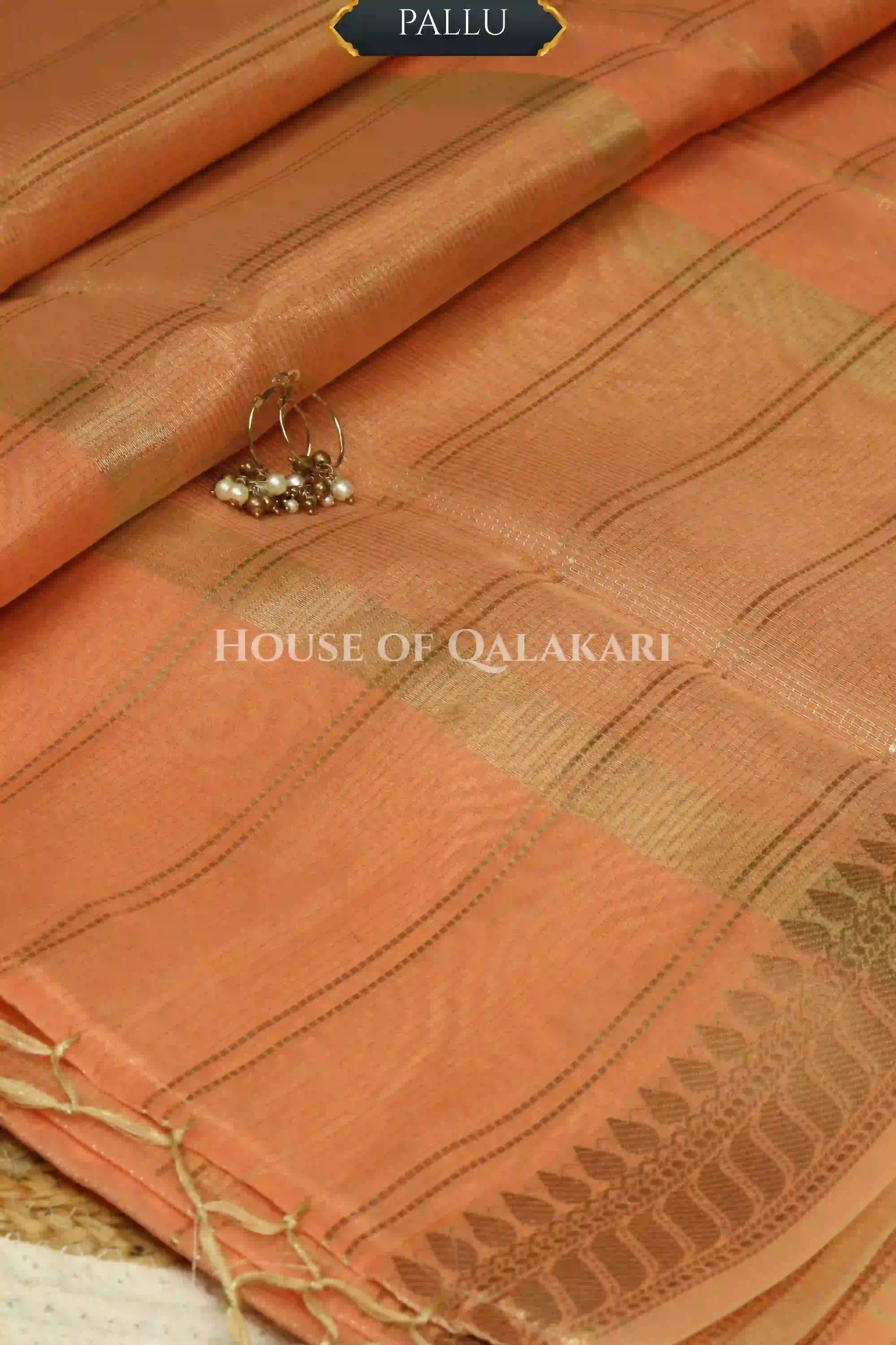 linen saree pallu