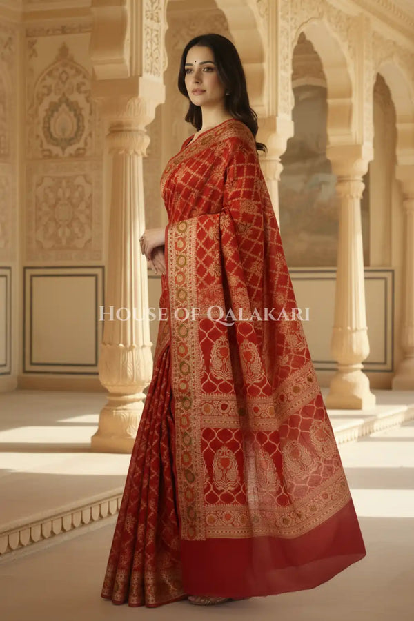 Khaddi Georget Silk Saree Side Pose