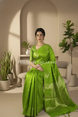 Mango Silk Saree sitting pose