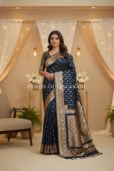Double Katan Silk Saree front pose