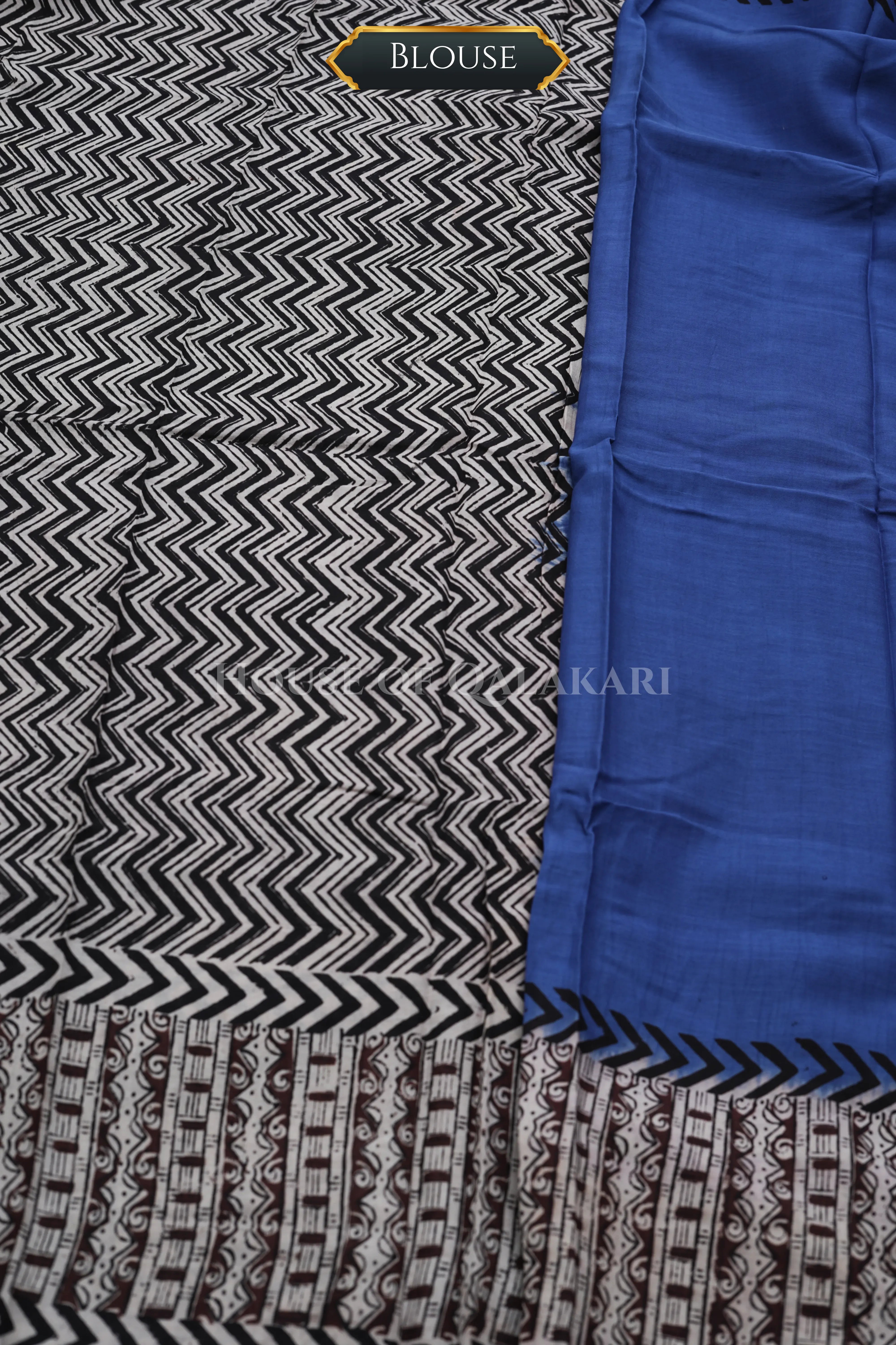 chennuri silk kalamkari saree 0445 blouse