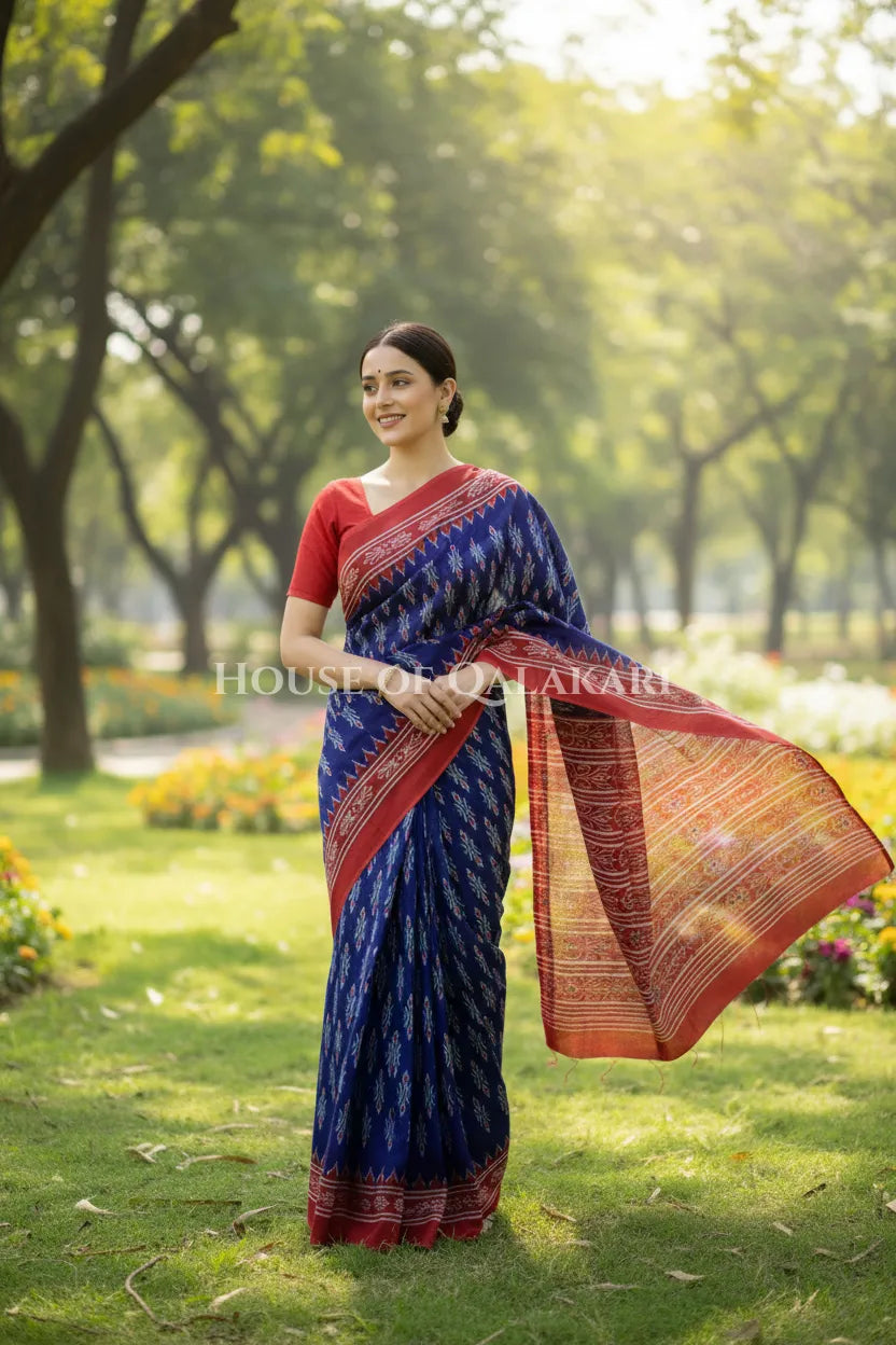 mulmul cotton bagru saree 411 park pose