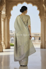 pure silk saree back pose