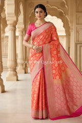 georget silk saree front pose