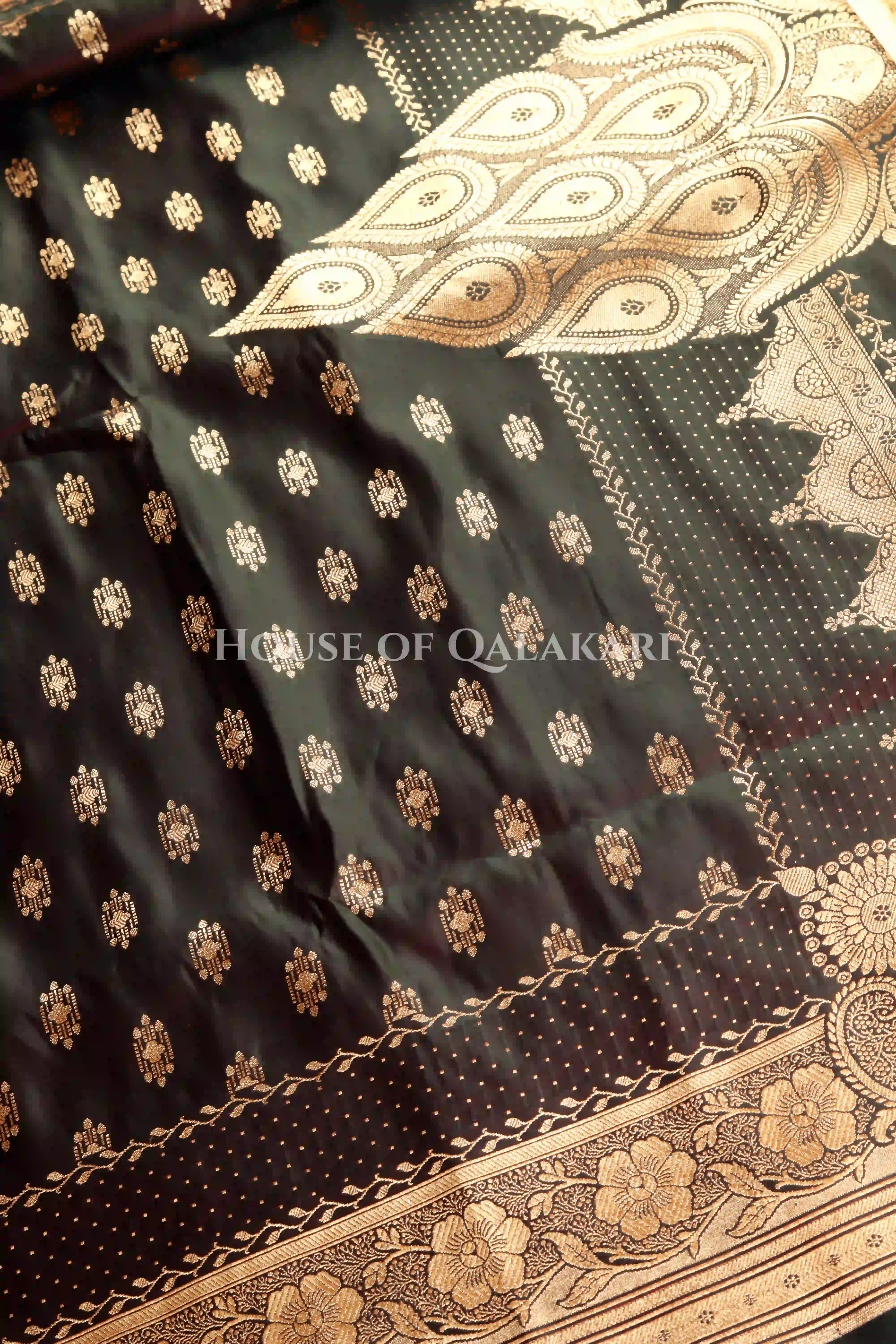 Double Katan Silk Saree body